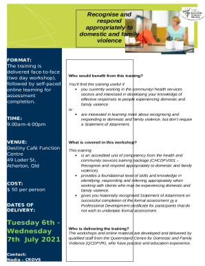 CHCDFV001 Recognise and respond appropriately to domestic and family violence