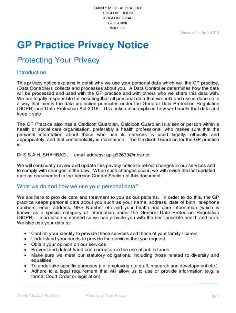 Fillable Online Kid Glove House Golborne Family Medical Practice