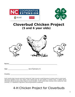 Lake County 4-H Chicken Cloverbud Record Book - Saffire