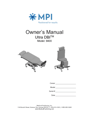 Owner's Manual - UltraScan Premier Table