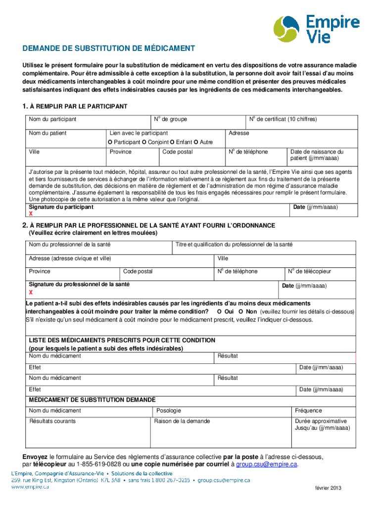 Remplissable En Ligne Request for Drug Substitution form FR-Final-Feb ...