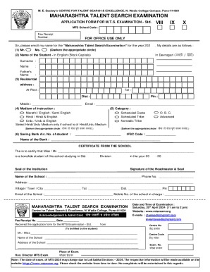 Maharashtra Talent Search Exam for School Students