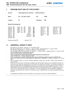 FEI APPROVED SCHEDULE CSI Valkenswaard 28-30 July ...