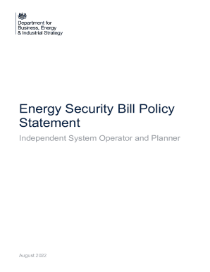 Energy Security Bill Policy Statement