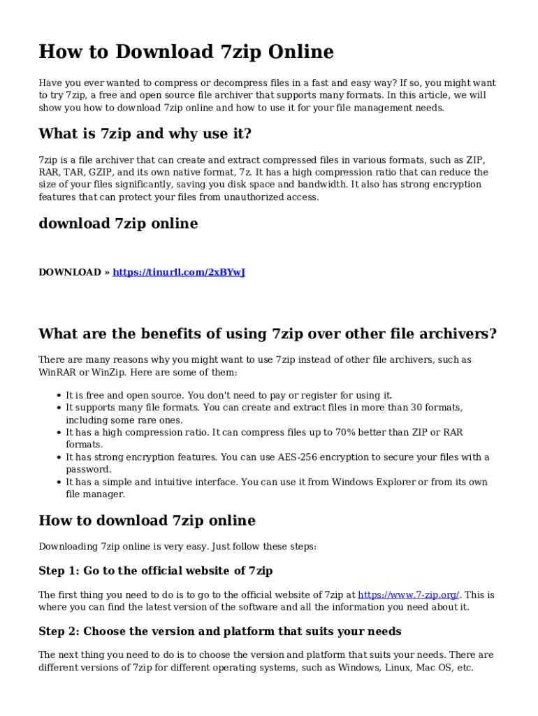 Fillable Online 6 Easy Ways to Open 7z Files WinZip, 7Zip, and More