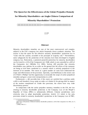 Minority shareholder remedy is one of the most controversial ...