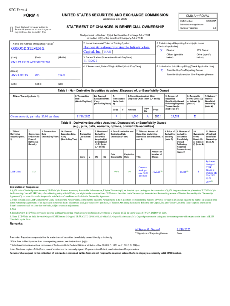 Fillable Online Hannon Armstrong Sustainable Infrastructure Capital