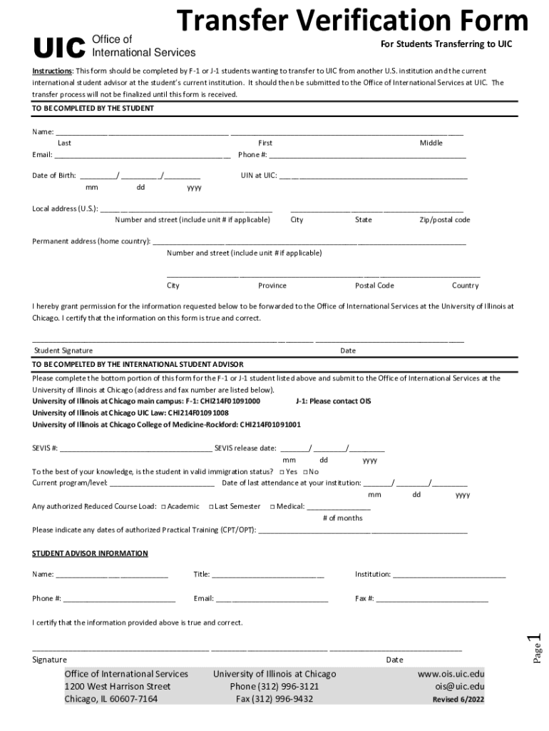 Forms and DocumentsOffice of International Services Preview on Page 1