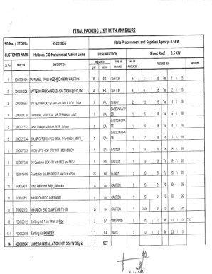 final packing list with annexure