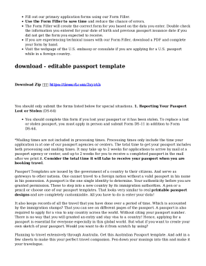 Download - Editable Passport Template