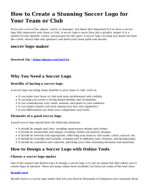 Fillable Online Free, printable, customizable soccer logo templates Fax ...