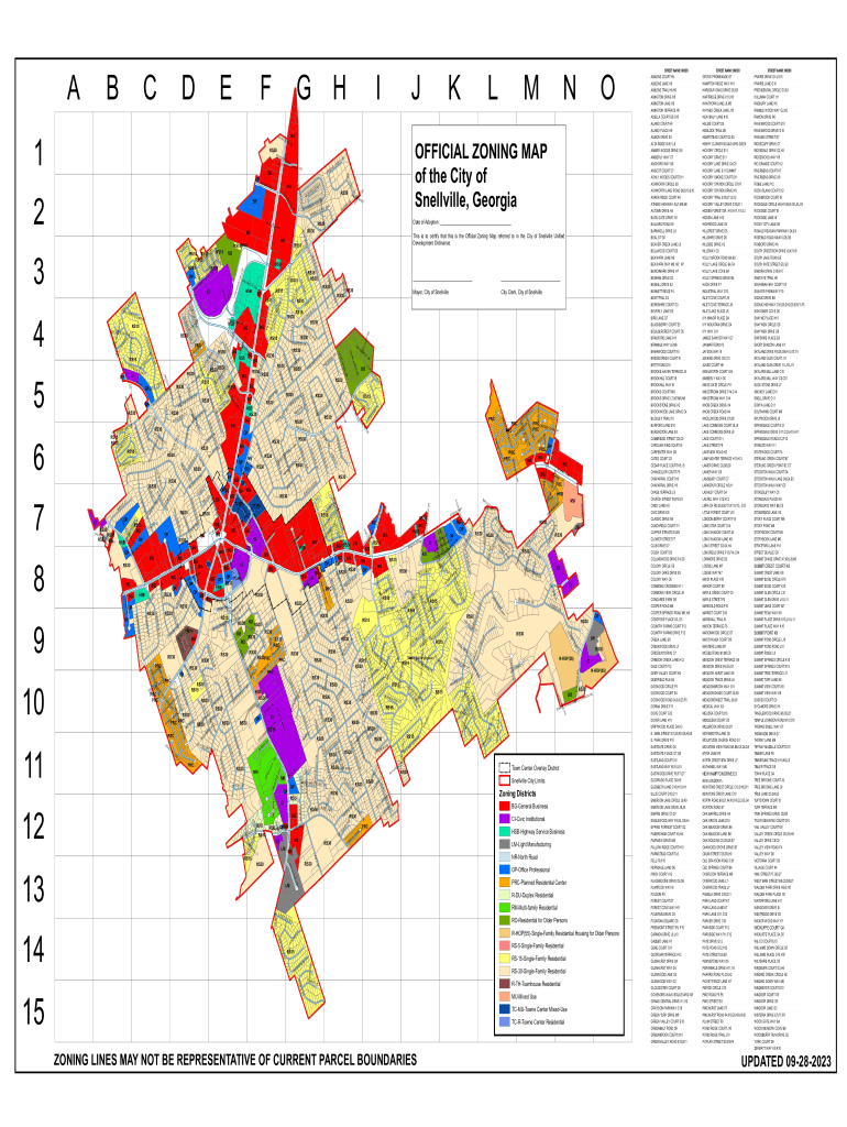 Fillable Online OFFICIAL ZONING MAP of the City of Snellville,