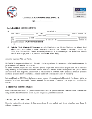 CONTRACT DE SPONSORIZARE Nr. - A.R.C.A.
