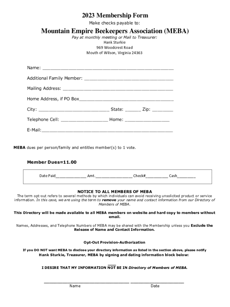 Fillable Online How to join PBA Piedmont Beekeepers Association Fax