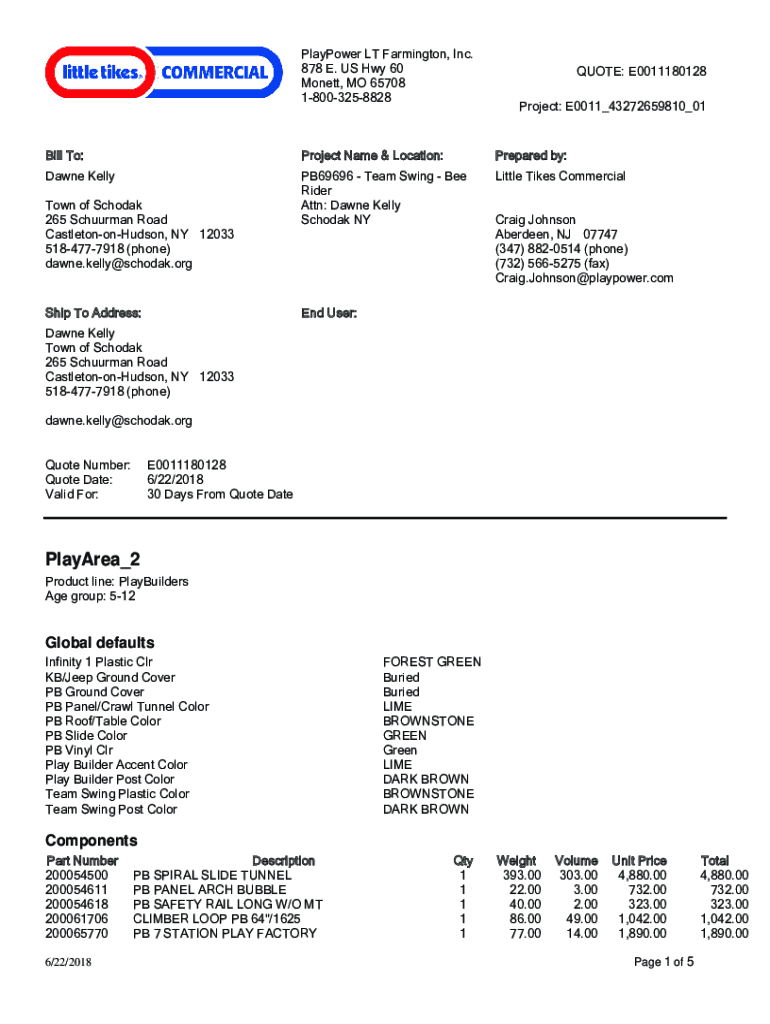 Fillable Online PlayPower, Playground & Recreational