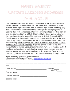 Randy Garrett Upstate Lacrosse Showcase JV &amp; Mod. B