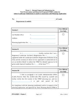 Tree Preservation and Removal Proposal (TPRP) + Form 1 ...