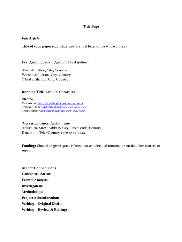 Template of Title page Doc Template | pdfFiller