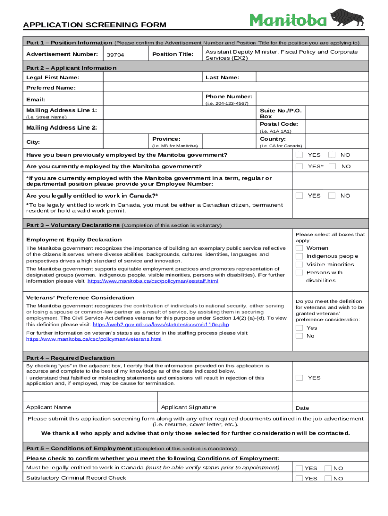 Government of Manitoba hiring Assistant Deputy Minister ... Doc ...