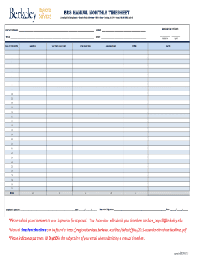 Fillable Online brs manual monthly timesheet - SHARE Region Fax Email ...
