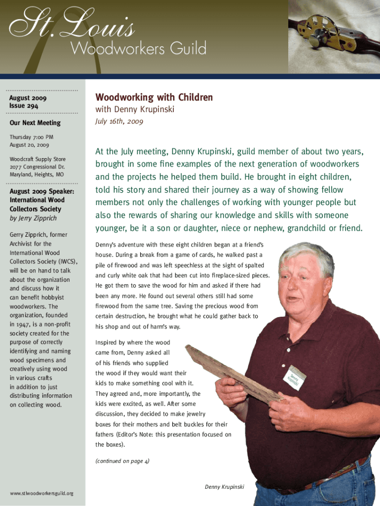 Fillable Online St. Louis Woodworkers Guild Fax Email Print pdfFiller