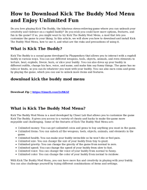Kick The Buddy Mod Apk v2.4.0 (Mod Menu, Unlocked All ...