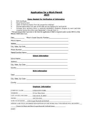 Application for a Work Permit 2024