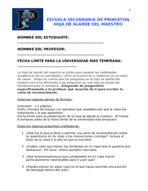 Pautas de la hoja de jactarse para padres y estudiantes de ...