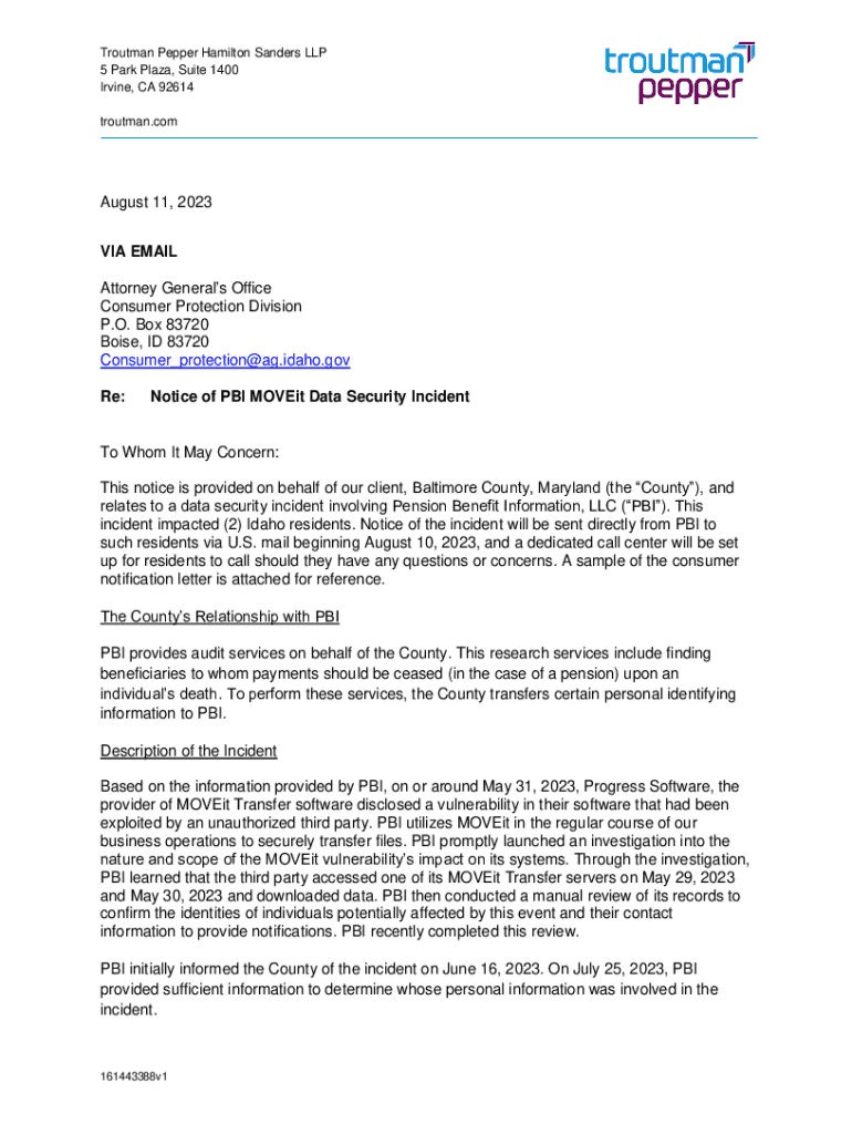 Fillable Online Troutman Pepper Hamilton Sanders LLP in Irvine