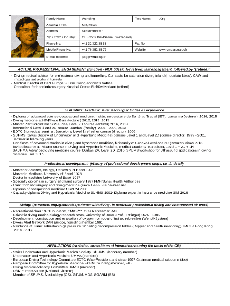 DAN EUROPE SUISSE HOTLINE Doc Template pdfFiller