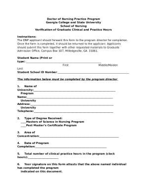 Doctor of Nursing Practice Program Verification of Master's ... Doc ...