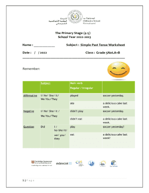The Primary Stage (4-5) School Year 2022-2023 Name