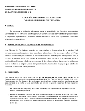 2 y Memoria Descriptiva adjunta al presente Pliego