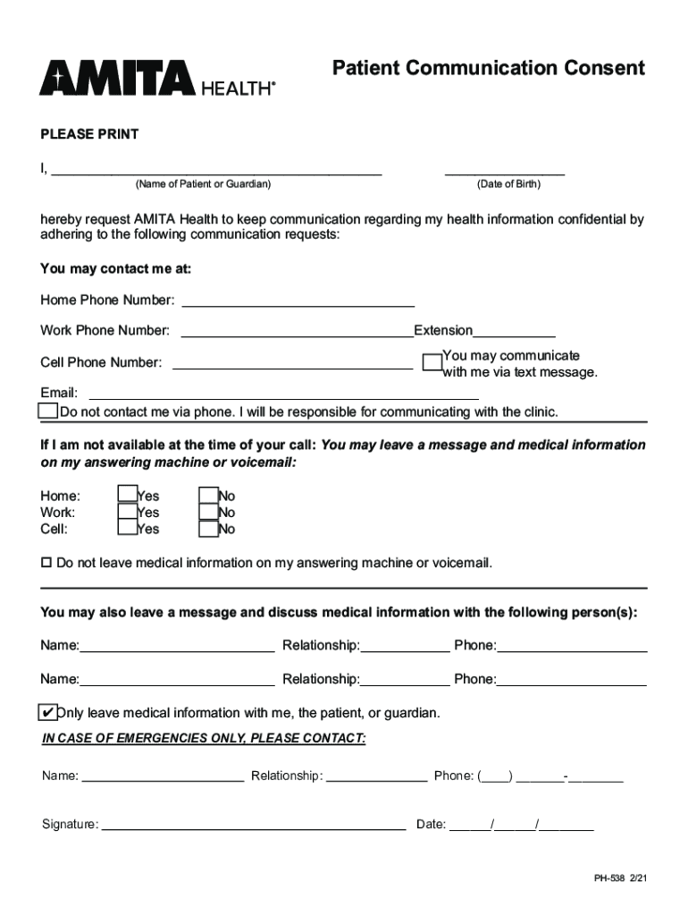 Fillable Online Alternative Contact/Preferred Method of Communication ...