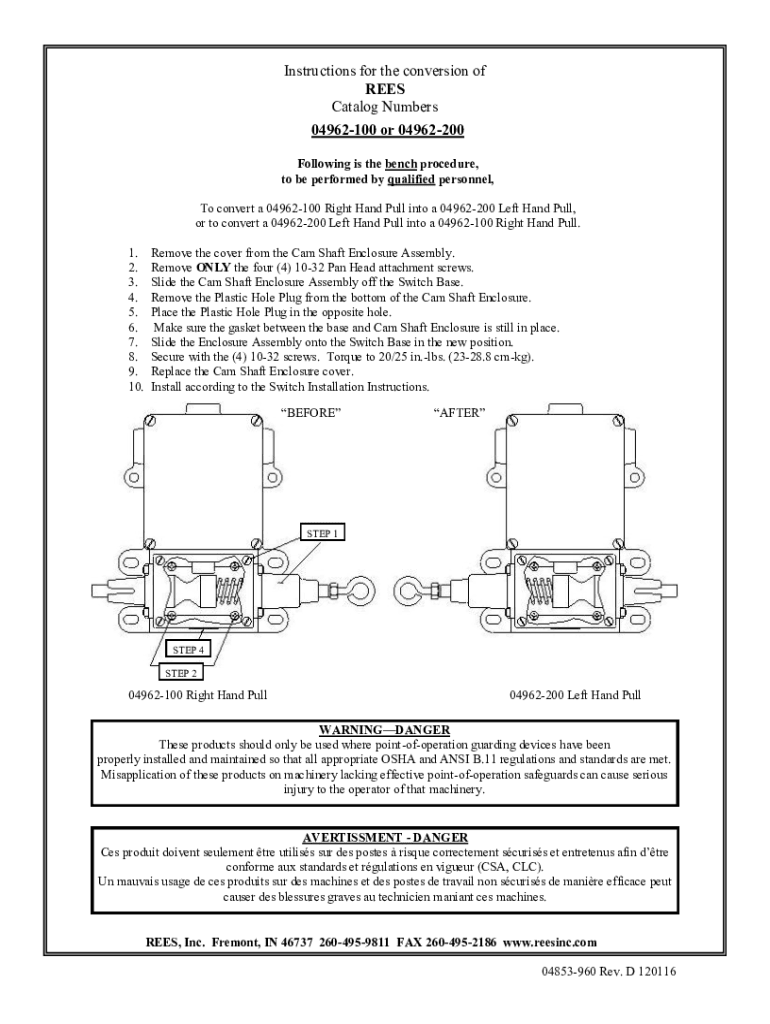 Fillable Online Instructions for the conversion of REES Catalog Numbers