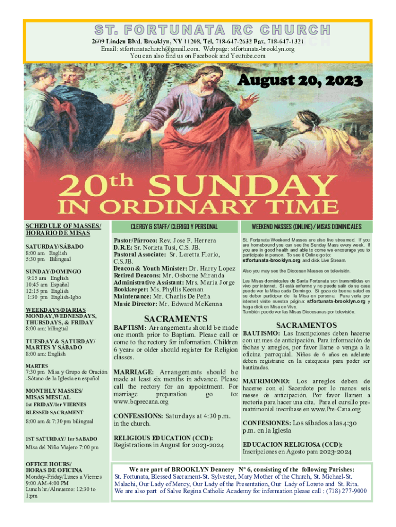 Completable En línea St. Fortunata Mass Times Brooklyn, New York Fax
