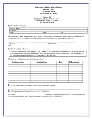 Political Contribution Disclosure Form (Pay to Play Chapter ...