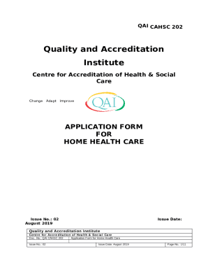 application form for home health care