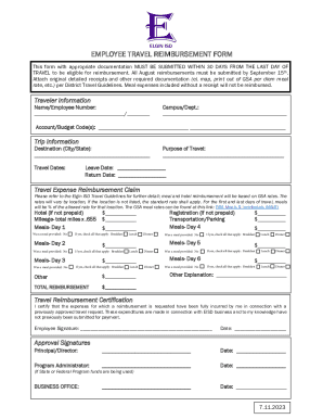 travel expense reimbursement/reconciliation form