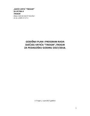 godinji plan i program rada djejeg vrtia trogir, ...