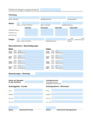 Reifeneinlagerungsprotokoll - NET5 PLUS