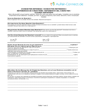 Remplissable En Ligne reference letter character reference+ work ...