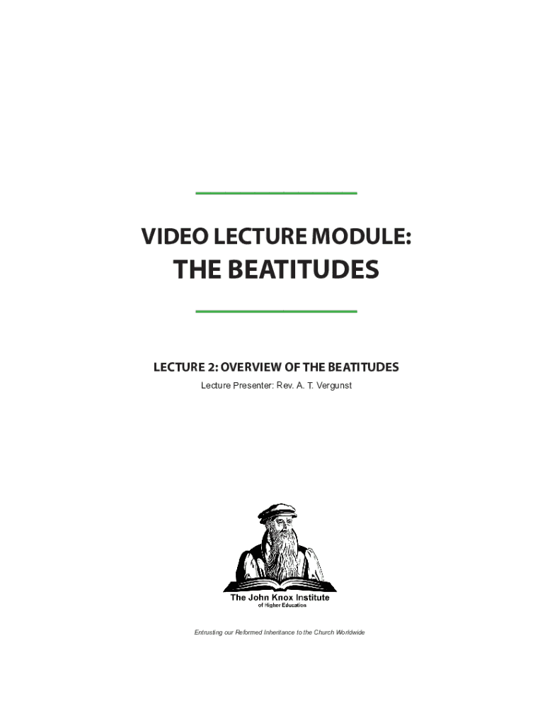 Fillable Online The Beatitudes Explained Simply (a sermon on the ...