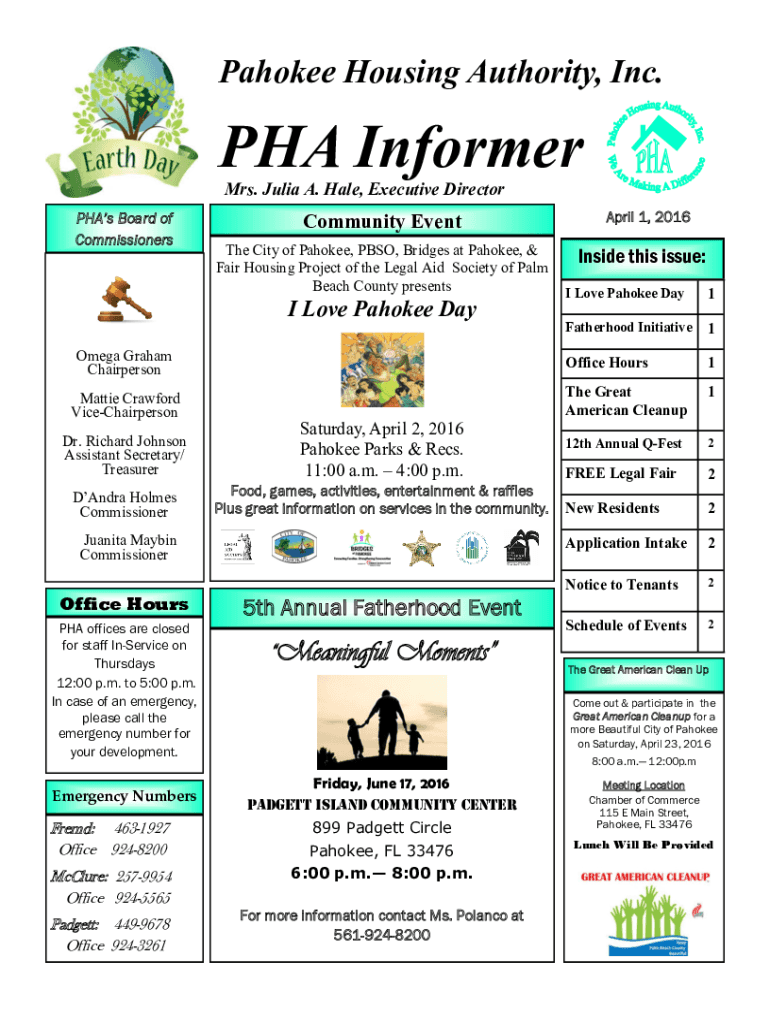 Fillable Online Pahokee Housing Authority Employee Directory Fax Email