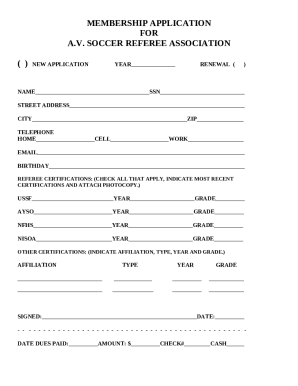 SOCCER REFEREE ASSOCIATION Doc Template | pdfFiller