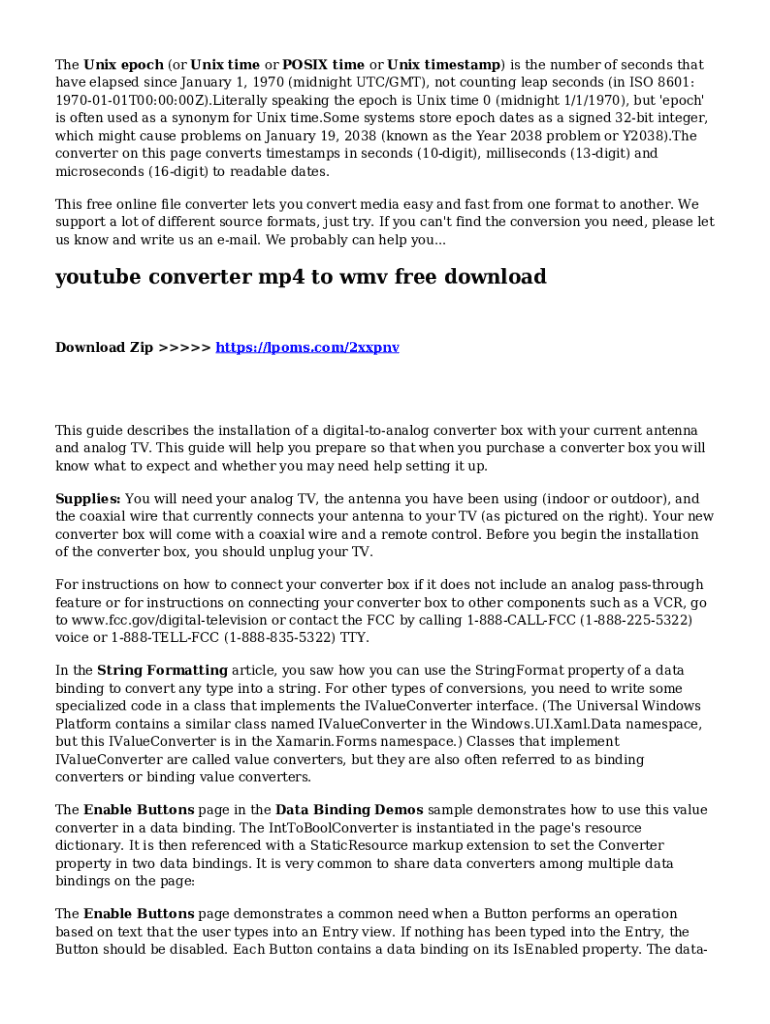 Fillable Online Youtube Converter Mp4 To Wmv Free Download Fax Email