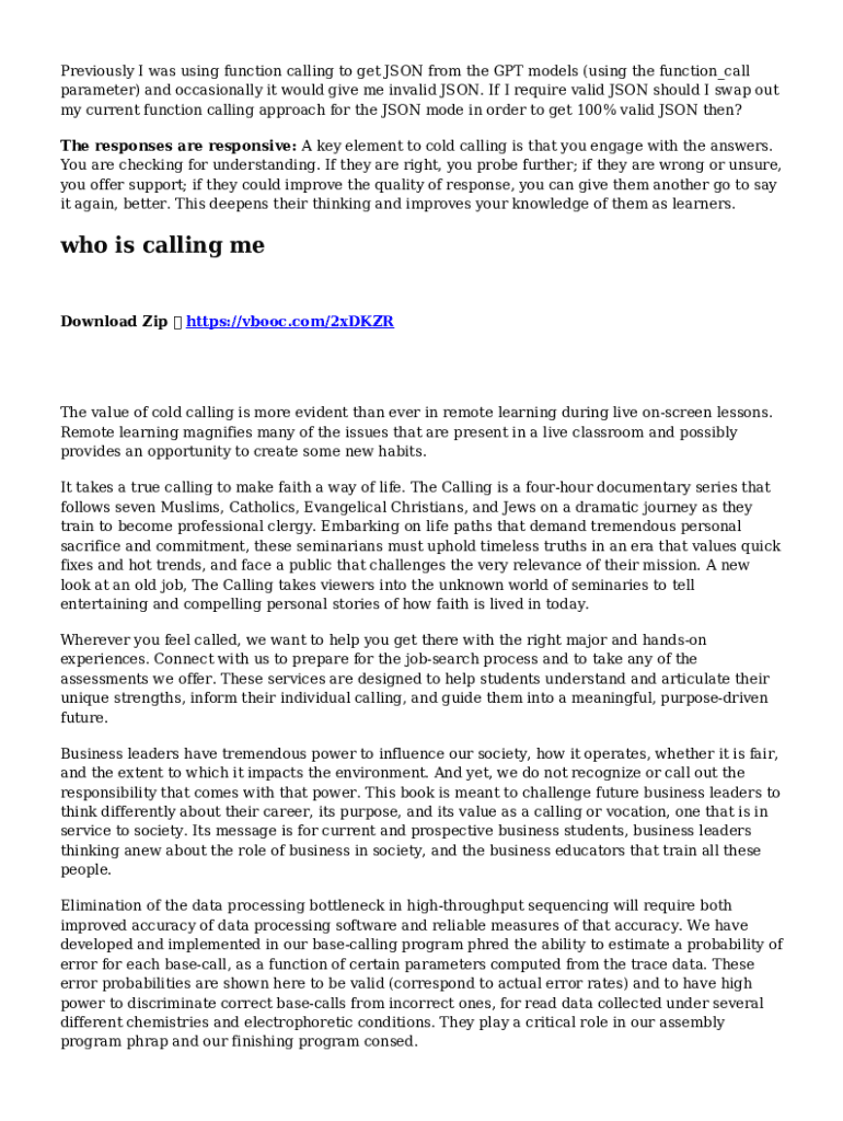 Fillable Online Who Is Calling Me Fax Email Print pdfFiller