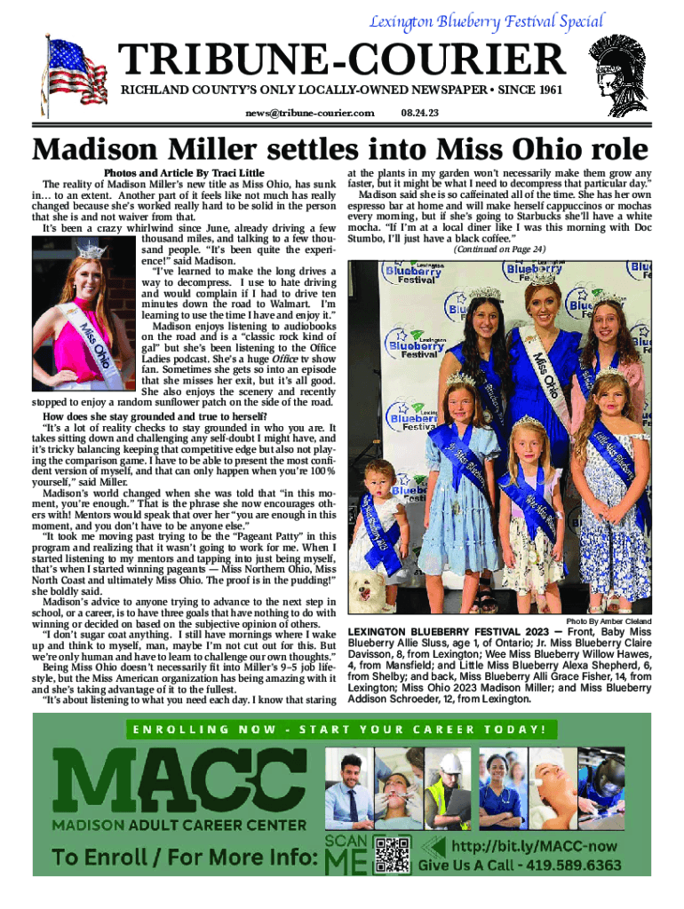 Fillable Online Annual Miss Blueberry Pageant Rules And Regulations Fax 