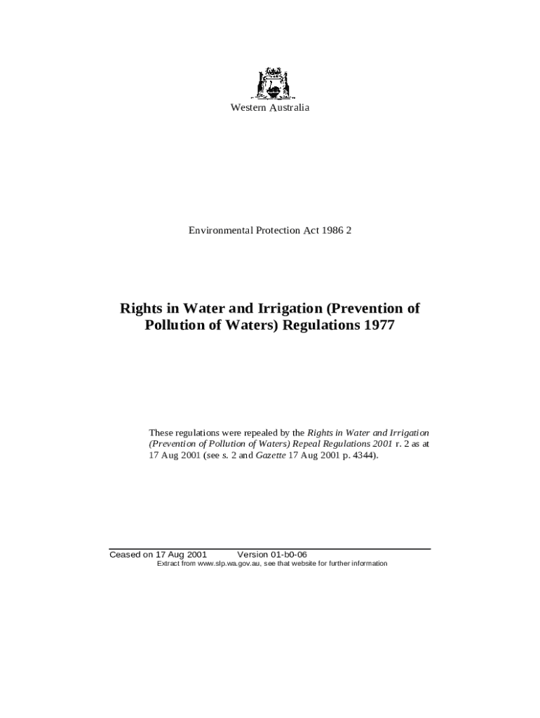 RIGHTS IN WATER AND IRRIGATION (PREVENTION OF Doc Template pdfFiller