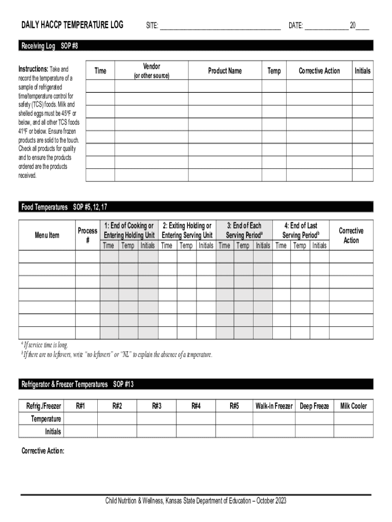 Fillable Online Time/Temperature Control for Safety (TCS) Foods Fax